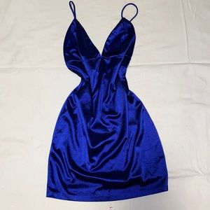 Blue Silk Dress M